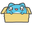 Cute Bugcat Capoo in a Box Blue Yellow Pointer