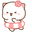 Mochi Mochi Peach Cats Goma and Peach on a Beach White Pink Pointer