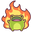 Cute Chaos Frog Green Orange Yellow Pointer