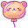 Cute Bunny and Bear Balloons Orange Purple Pointer