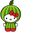 Hello Kitty in Pineapple and Watermelon Costumes Green Red Pointer