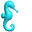 Simple 3D Cyan Seahorse Blue Pointer