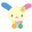Sanrio Usahana with Pink Bows and Strawberry Accessories Beige Pink Blue Pointer