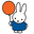 Miffy & Friends Miffy with a Balloon and a Kite Orange Blue White Pointer