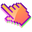 3D Orange Sunset Pixel Purple Pointer