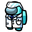 Among Us Cyan Scientist Character White Pointer