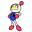 Sega Bomberman White Bomberman and a Bomb White Blue Pink Pointer