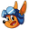 Sega Rocket Knight Sparkster and a Sword Orange Blue Pointer