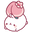 Molang Playing with a Peach White Pink Pointer