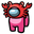 Among Us Pink Character in a Crab Hat Red Pointer