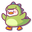 Cute Small Duck in a Dinosaur Costume Green Orange Pointer