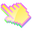 3D Lemon Candy Pixel Yellow Pink Pointer