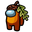 Among Us Orange Acorn Character Brown Green Pointer