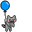 Balloon Nyan Cat Pixel Blue Gray Pointer