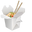 Asian Takeout Noodle Box and Chopsticks White Yellow Pointer