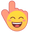 Grinning Smiley with Happy Eyes Yellow Orange Pink Pointer