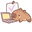 Cute Capybara Working on a Laptop Brown Yellow Pink Pointer