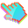 3D Light Turquoise Pixel Green Blue Orange Pointer
