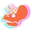 Neon T-Rex and Triceratops Red Orange Pointer