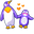 VSCO Girl Purple Seahorse and Penguins Purple Orange White Pointer