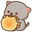 Mochi Mochi Peach Cats Peach and Goma Eating Cookies Gray Orange Pointer
