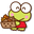 Sanrio Keroppi with a Basket of Acorns Green Red Brown Pointer
