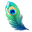 Minimal Gradient Peacock Feather Cyan Green Blue Pointer