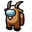Among Us Brown Goat Character White Pointer