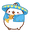 Molang and Piu Piu in Mexican Outfits Blue White Yellow Pointer