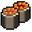 Onigiri and Sushi Pixel Black Orange Pointer