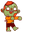 Cute Walking Zombie Green Orange Red Pointer