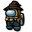 Among Us Gray Scarecrow Character Brown Yellow Blue Pointer