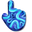 Blue Swirling Fluid Flows Cyan Pointer