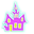 Neon Tree and Gothic Castle Pink Purple Cyan Pointer