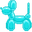 Pink and Cyan Balloon Dogs Pixel Blue Pointer
