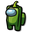 Among Us Green Bell Pepper Character Blue Pointer