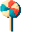 Colorful Lollipops Pixel Beige Red Cyan Pointer