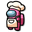 Among Us Pink Chef Character White Pointer