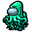 Among Us Green Kraken Character Cyan Pointer