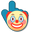 Clown Smiley Blue Yellow Red Pointer