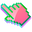 3D Pink Candy Pixel Green Pointer