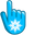White Snowflake on Blue Background Pointer