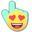 Smiley with Heart Eyes Yellow Red Green Pointer