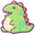 Kawaii Happy Little Dino Green Pink Yellow Pointer