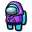 Among Us Cyan Character in a Purple Hoodie Pointer