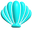 Simple 3D Cyan Conch and Scallop Shells Pointer