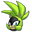 Sonic Surge the Tenrec and her Hand Green Black Pointer