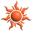 Simple 3D Orange Tribal Sun Red Pointer