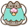 Pusheen in Mushroom and Fairy Costumes Gray Cyan Pointer