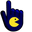 Pac-Man on Dark Blue Background Yellow Pointer